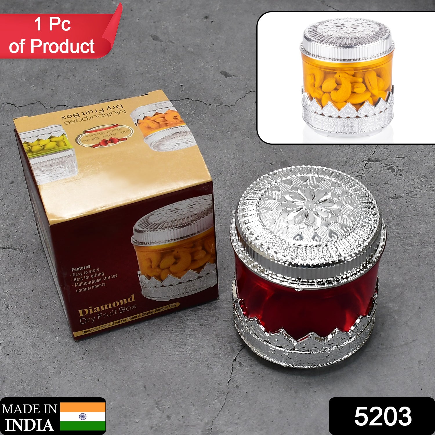 5203 Diamond Design Dryfruit Storage Container Or Storage Box 5203 Diamond Design Dryfruit Storage Container Or Storage Box